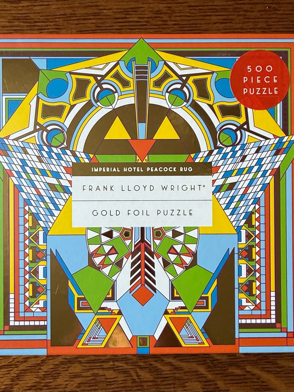 Galison Frank Lloyd Wright Imperial Hotel Peacock 500 Piece Foil Puzzle Complete